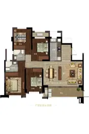 名城紫金轩4室2厅1厨2卫建面141.0㎡