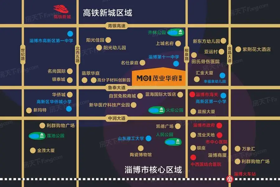 淄博茂业中心交通图