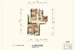 正得格林兰锦4室2厅1厨4卫建面117.0㎡