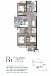 柴桑金鹏城3室2厅1厨2卫建面124.0㎡