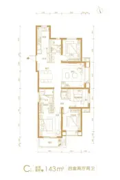 远大·凤玺湾4室2厅1厨2卫建面143.0㎡