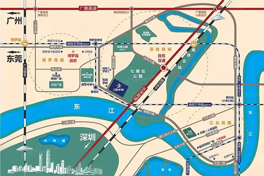 星岸城交通图