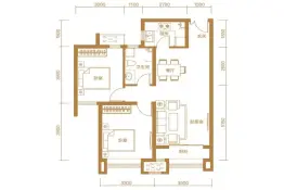 南益名悦华庭2室2厅1厨1卫建面84.0㎡