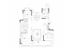 南京恒大养生谷3室2厅1厨2卫建面111.0㎡