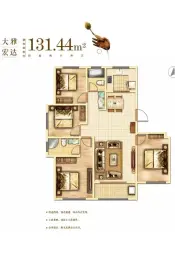 城嘉·滨北雅苑4室2厅1厨2卫建面131.44㎡