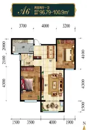 澜湖·璞园2室2厅1厨1卫建面97.0㎡