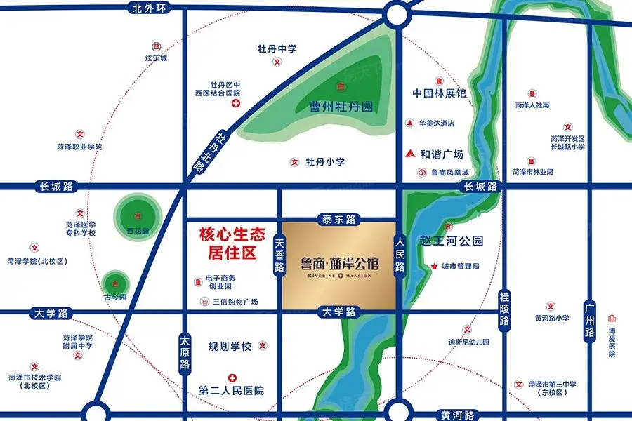 鲁商蓝岸公馆交通图