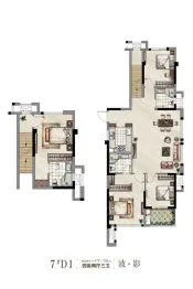 三盛·璞悦湾4室2厅1厨3卫建面117.0㎡