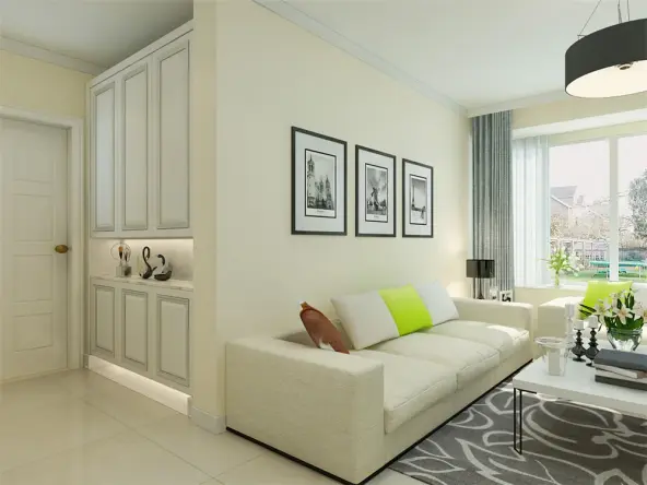 天津阳光波士顿现代简约二居室装修效果图_80平米3万装修设计案例