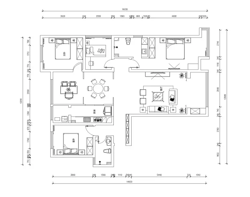 奥北公元171平米中式风格效果图