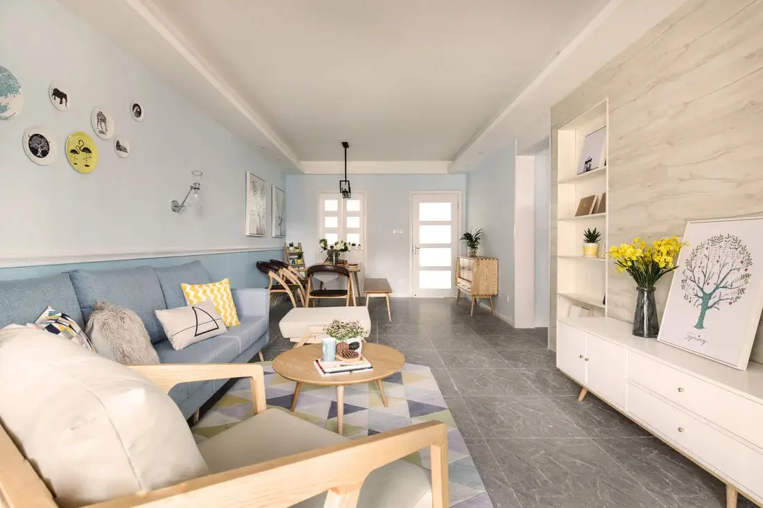 北欧二居室62平米6万_花样年幸福万象装修案例-武汉房天下家居装修网