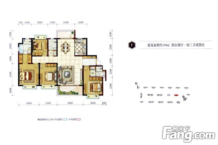 中式风格—168—四居室