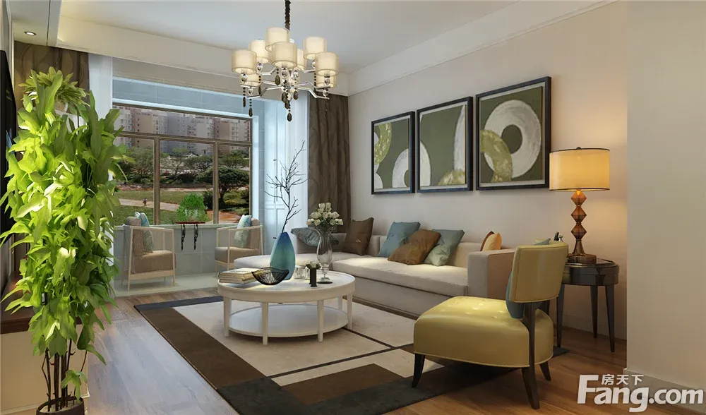 梵尔赛公馆92平两室两厅简约装修效果图