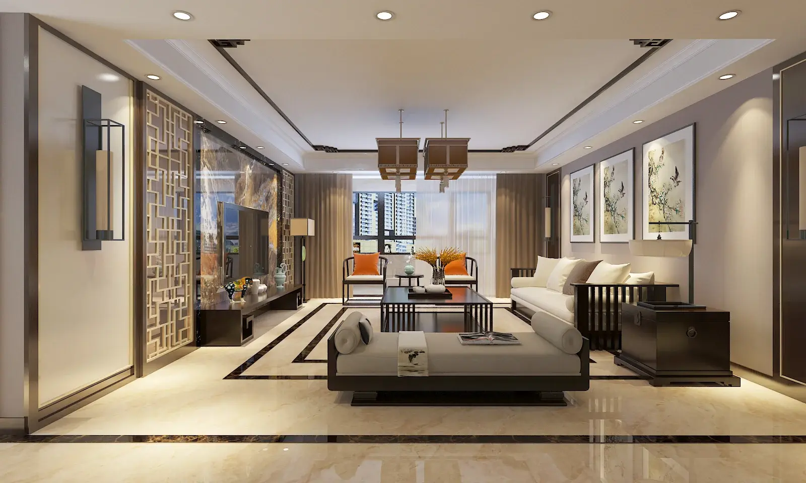 华润紫云府装修客厅效果图