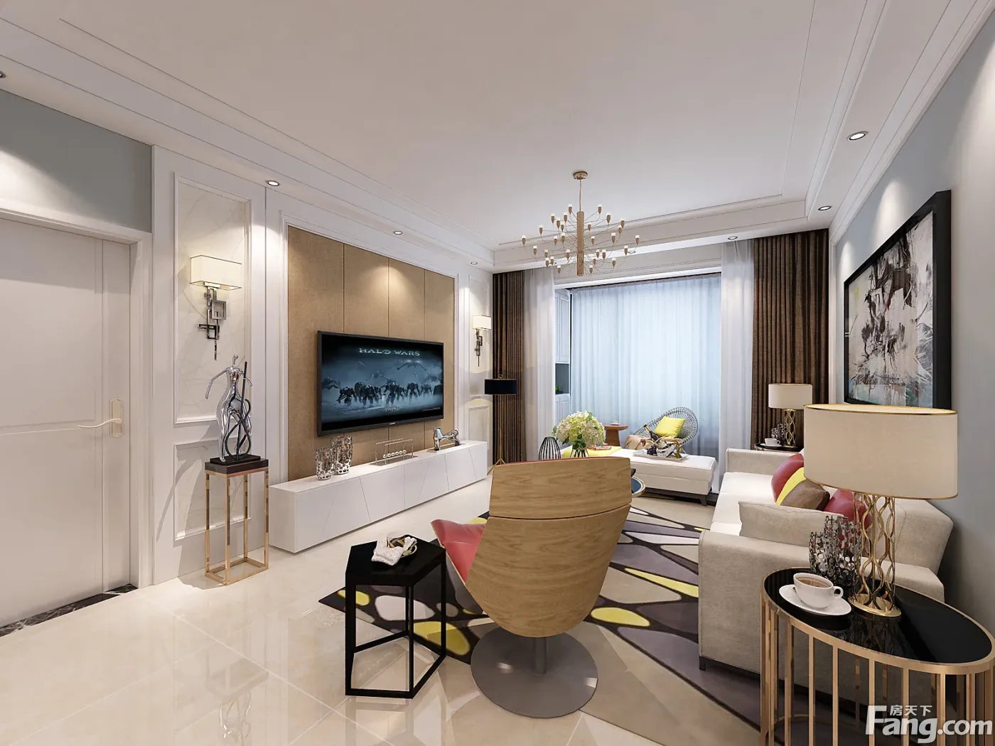 惠万家装饰金地艺城悦府现代简约三居室