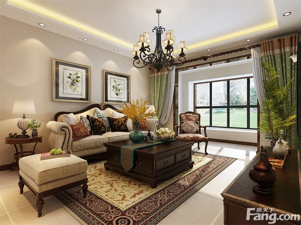 力天装饰天房天拖120㎡美式风格