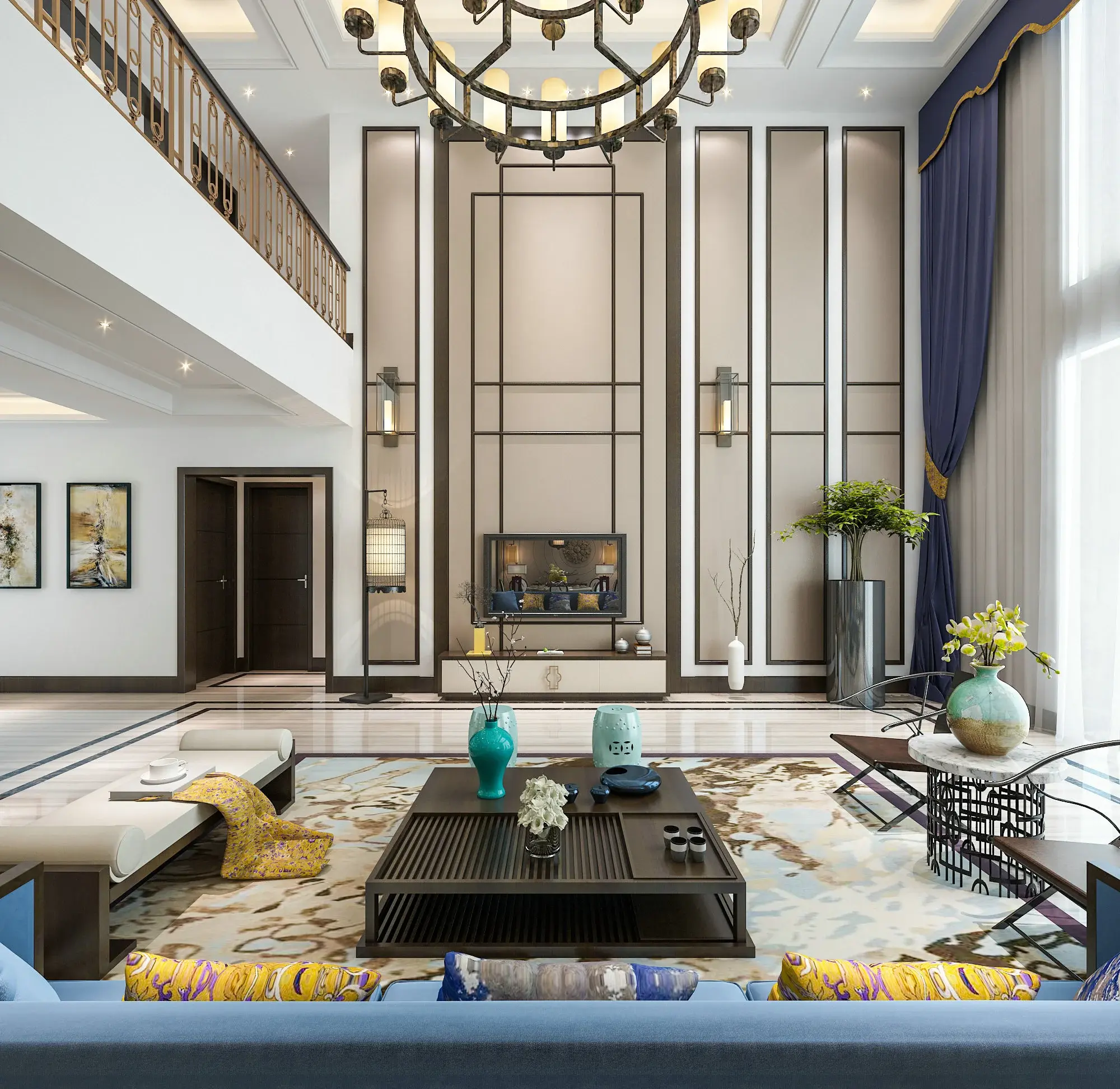 中式风格别墅500平米186万-世茂石湖湾别墅装修案例-苏州房天下家居