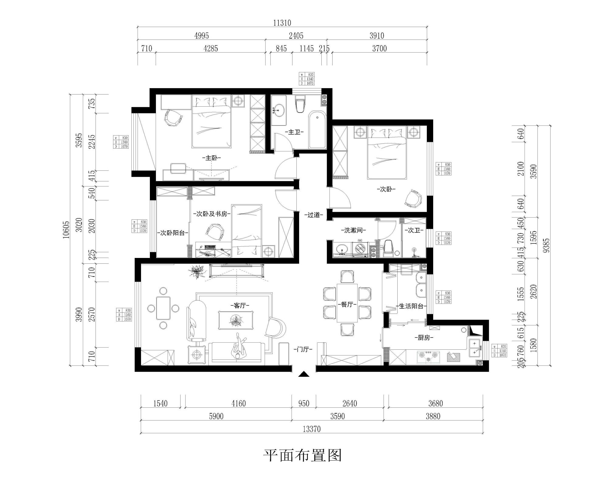 131.21平米三居室设计说明，7万元装修的中式风格有什么效果？-金地南湖艺境装修