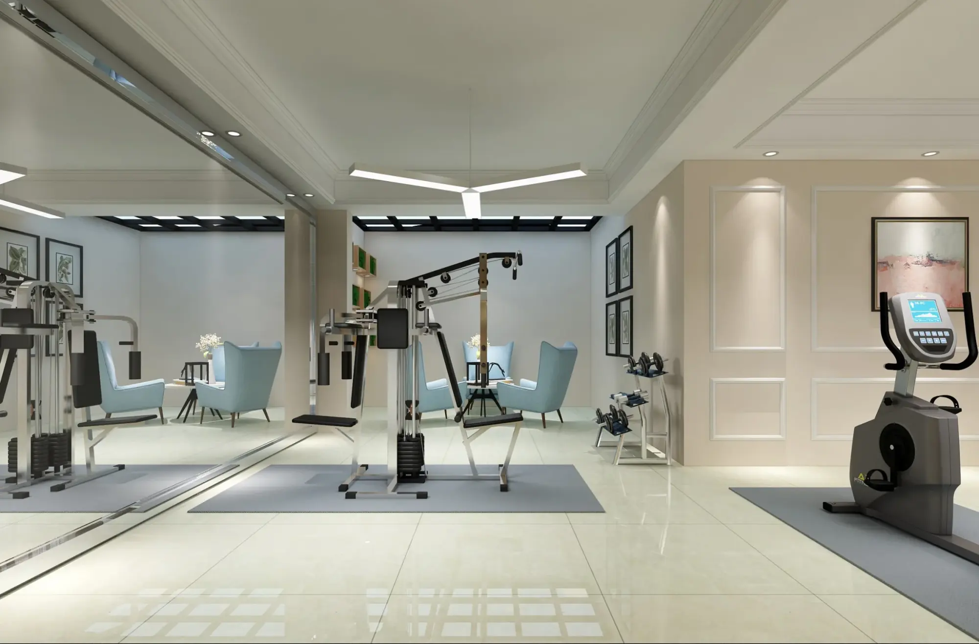 地下室健身房健身区域